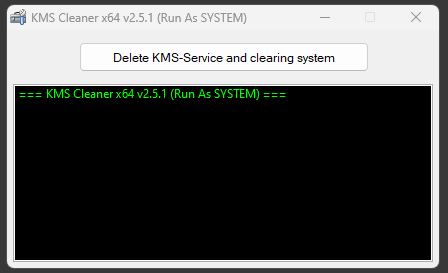 Интерфейс программы KMSCleaner для очистки KMS-сервисов