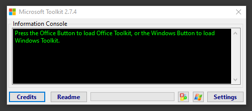 Главное окно Microsoft Toolkit с кнопками активации