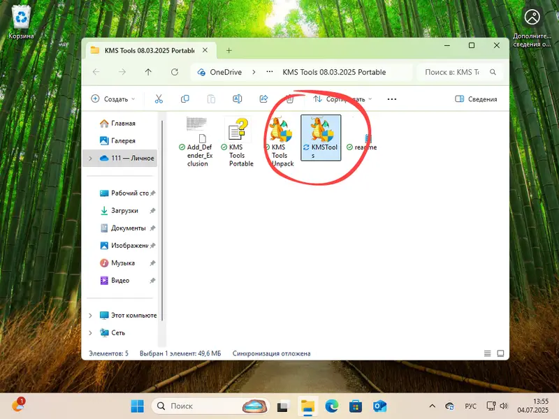 Старт программы KMS Tools