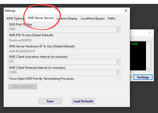 Настройки KMS-сервисов в Microsoft Toolkit